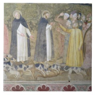 St. Dominic Sending Forth the Hounds and St. Peter Tile
