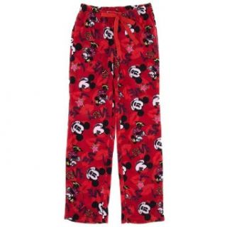 Mickey and Minnie Red Fleece Pajama Pants for Women at  Womens Clothing store