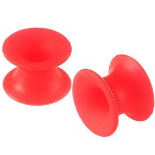 0G 0 gauge 8mm   Red Color Implant grade silicone Double Flared Flare Flesh Tunnels Ear Plugs Earlets AFBJ   Ear stretched Stretching Expanders Stretchers   Pierced Body Piercing Jewelry SI04   Sold as a Pair Jewelry