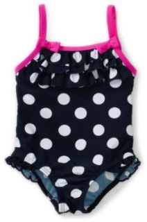 Carter's Baby girls Infant 1 Piece Polka Dot Swimsuit, Navy, 12 Months: Infant And Toddler One Piece Swimsuits: Clothing