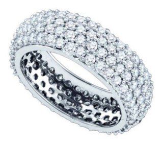 2.6 cttw 14k White Gold Diamond Pave Diamond Eternity Wedding Anniversary Band (Real Diamonds: 2.6 cttw, Ring Sizes 4 10): Jewelry