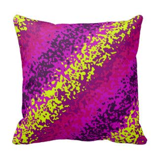 Rainbow Paint Splatter Abstract Purple Pink Green Pillow