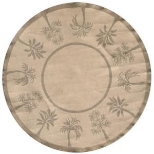 Direct Home Textiles Palm Trees Sage 8 ft. Round Indoor/Outdoor Area Rug DISCONTINUED 6779 9696 447