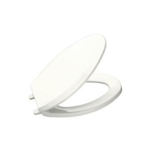 KOHLER Lustra Elongated Closed front Toilet Seat with Anti Microbial Agent in White K 4652 A 0