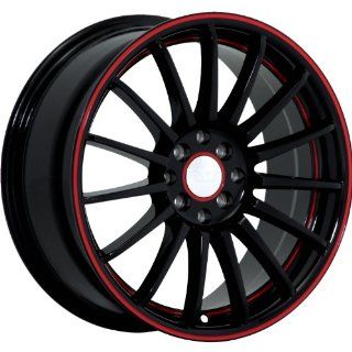 Ruff R950 17 Black Red Wheel / Rim 5x100 & 5x4.5 with a 40mm Offset and a 73.1 Hub Bore. Partnumber R950GJ5BF40N73: Automotive