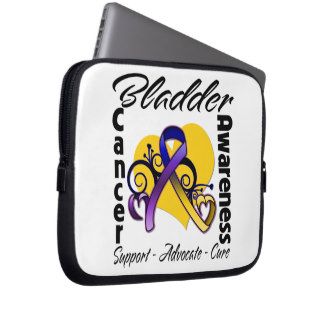Bladder Cancer Awareness Heart Ribbon Laptop Computer Sleeve