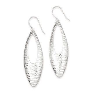Gold and Watches Sterling Silver Textured Oval Dangle Earrings: Jewelry