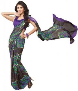 Triveni Sarees Saree One Size Grey: Clothing