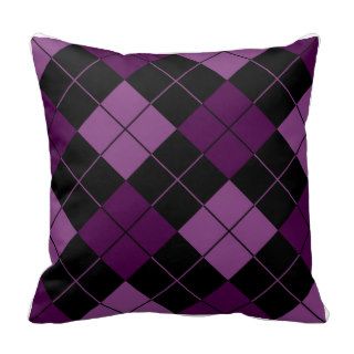Purple Plaid Throw Pillow