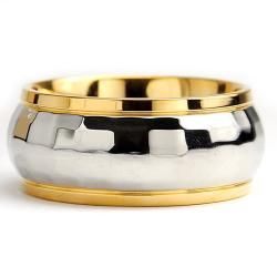 Oliveti Goldplated Stainless Steel Sparkle Ring (10 mm) Oliveti Men's Rings