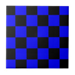 Checkerboard Pattern black and blue Tiles