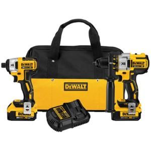 DEWALT 20 Volt Max XR Lithium Ion Cordless Brushless Hammer Drill and Impact Driver Combo Kit (2 Tool) DCK296M2