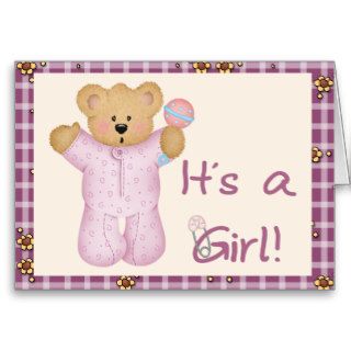Its a Girl Bear Cards