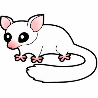 Cartoon Sugar Glider (white) Cut Out