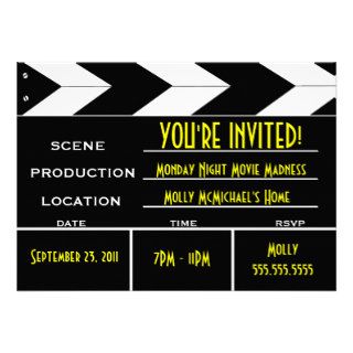 Movie Clapper Board Custom Invitation