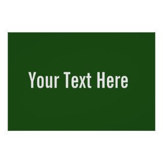 Your Text Here Custom Green Horizontal Poster