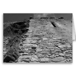 Old building. Tall Stone Wall. Greeting Cards