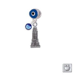 New York's Empire State Building Blue Evil Eye Charm Bead Dangle with Crystal Drop: Delight & Co.: Jewelry