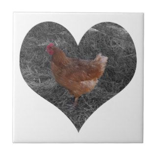 Heart Shaped Chicken Ceramic Tiles