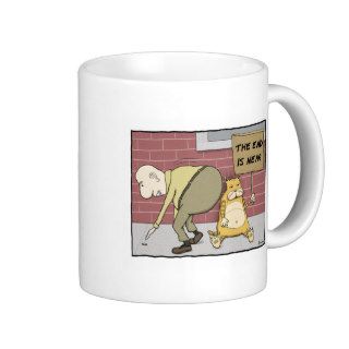 Funny cat coffee mug: End is Near