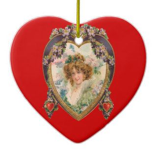 Vintage Love Heart Art Christmas Ornaments