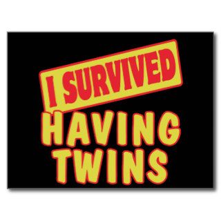I SURVIVED HAVING TWINS POSTCARD