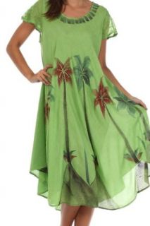 Sakkas 116 Watercolor Palm Tree Tank Caftan Dress   Green / One Size at  Womens Clothing store: Turquoise Dress