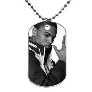 Custom Chris Brown Dog Tag ID Necklace 2 Sides DT 117: Jewelry