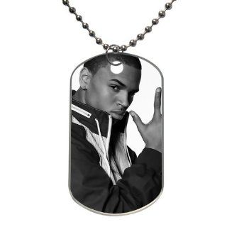 Custom Chris Brown Dog Tag ID Necklace 2 Sides DT 117 Jewelry