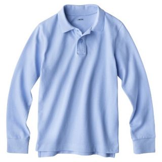 Cherokee Boys School Uniform Long Sleeve Pique Polo   Windy Blue L
