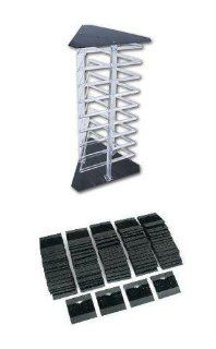 New Triangular Clear Rotating Earring Display Stand with 108 2 Inch x 2 Inch Black Cards: Sports & Outdoors