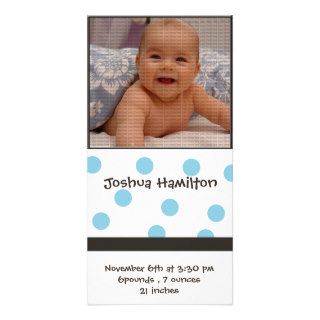 baby boy announcement photo card