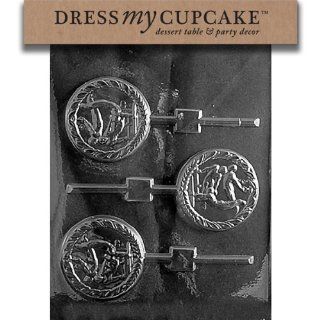 Dress My Cupcake DMCS073SET Chocolate Candy Mold, Male Gymnast Lollipop, Set of 6: Kitchen & Dining