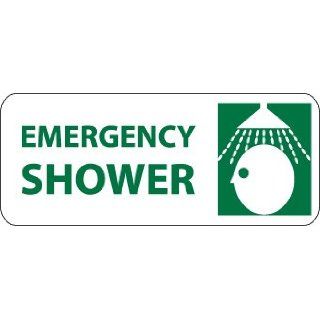NMC SA116R Graphic OSHA Safety Sign, Legend "EMERGENCY SHOWER" with Graphic, 17" Length x 7" Height, Rigid Plastic, Green on White: Industrial Warning Signs: Industrial & Scientific