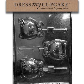Dress My Cupcake Chocolate Candy Mold, Bundlety Kat Hello Lollipop, Set of 6: Kitchen & Dining