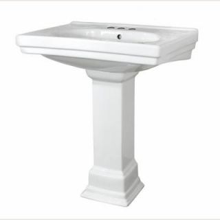 Foremost Structure Vitreous China Pedestal Bathroom Basin Combo in White FL 1950 4WH