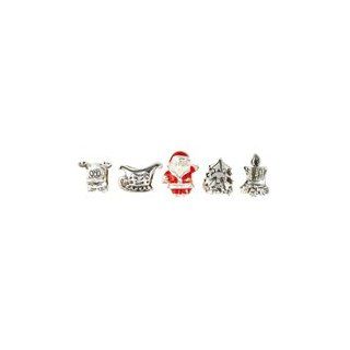 Lovelinks by Aagaard Sterling Silver Merry Christmas Collection Murano Glass Bead Set For Charm Bracelets: Lovelinks by Aagaard: Jewelry
