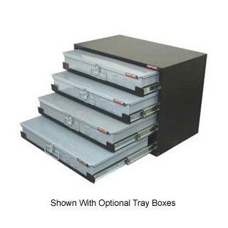 Heavy Duty Ball Bearing Slide Service Tray Rack   4 Drawer, Black   Cabinet And Furniture Drawer Slides  