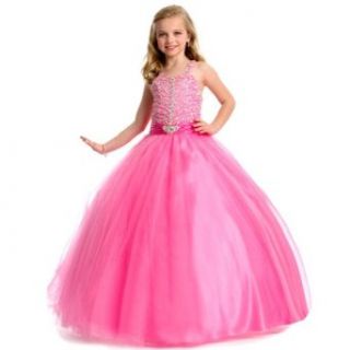 Party Time Formals Girls 2 Pink Beaded Bodice Pageant Ball Gown Party Time Formals Clothing