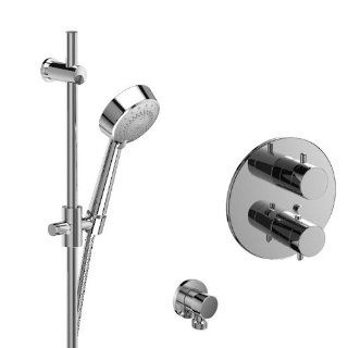 Riobel TM KIT#142TMBN Thermostatic Shower System Brushed Nickel   Bathtub And Showerhead Faucet Systems  