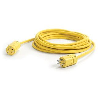 Woodhead 1449B143 Super Safeway Cordset, Industrial Duty, Straight Blade, 2 Poles, 3 Wires, NEMA 6 15 Configuration, 14 Gauge SOOW Cord, Rubber, Yellow, 15A Current, 250V Voltage, 50ft Cord Length Electric Plugs
