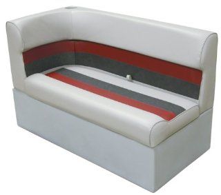 Wise 8WD132 1012 Pontoon Right Corner Lounge Seat Cushion Only, Gray/Red/Charcoal, 46 Inch : Boat Seats : Sports & Outdoors