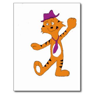 Cartoon Dancing Jazz Tiger Postcards
