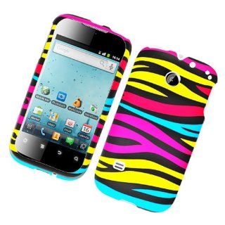 Eagle Cell PIHWM865R159 Stylish Hard Snap On Protective Case for Huawei M865/Ascend 2/Prism   Retail Packaging   Rainbow Zebra: Cell Phones & Accessories