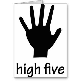high five hand greeting cards