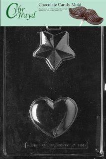 Cybrtrayd M164 Heart/Star Miscellaneous Chocolate Candy Mold: Candy Making Molds: Kitchen & Dining