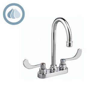 American Standard 7500.145.002 Monterrey Centerset 0.5 Gpm Lavatory Faucet with Gooseneck Spout and VR Metal Lever Handles Less Drain, Polished Chrome   Touch On Bathroom Sink Faucets  