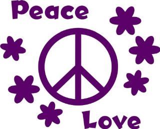 Design with Vinyl Design 167 Love Peace with Peace Sign Home Picture Art   Peel and Stick Vinyl Wall Decal Sticker, 10 Inch By 20 Inch, Purple