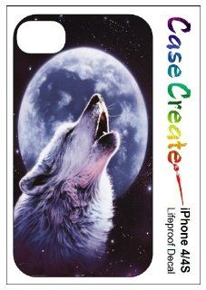 Howling Wolf Moon Decorative Sticker Decal for your iPhone 4 4S Lifeproof Case
