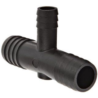 Thogus Polyethylene Tube Fitting, Tee, Black, 1/2" x 5/8" x 5/8" Barbed (Pack of 10): Industrial & Scientific